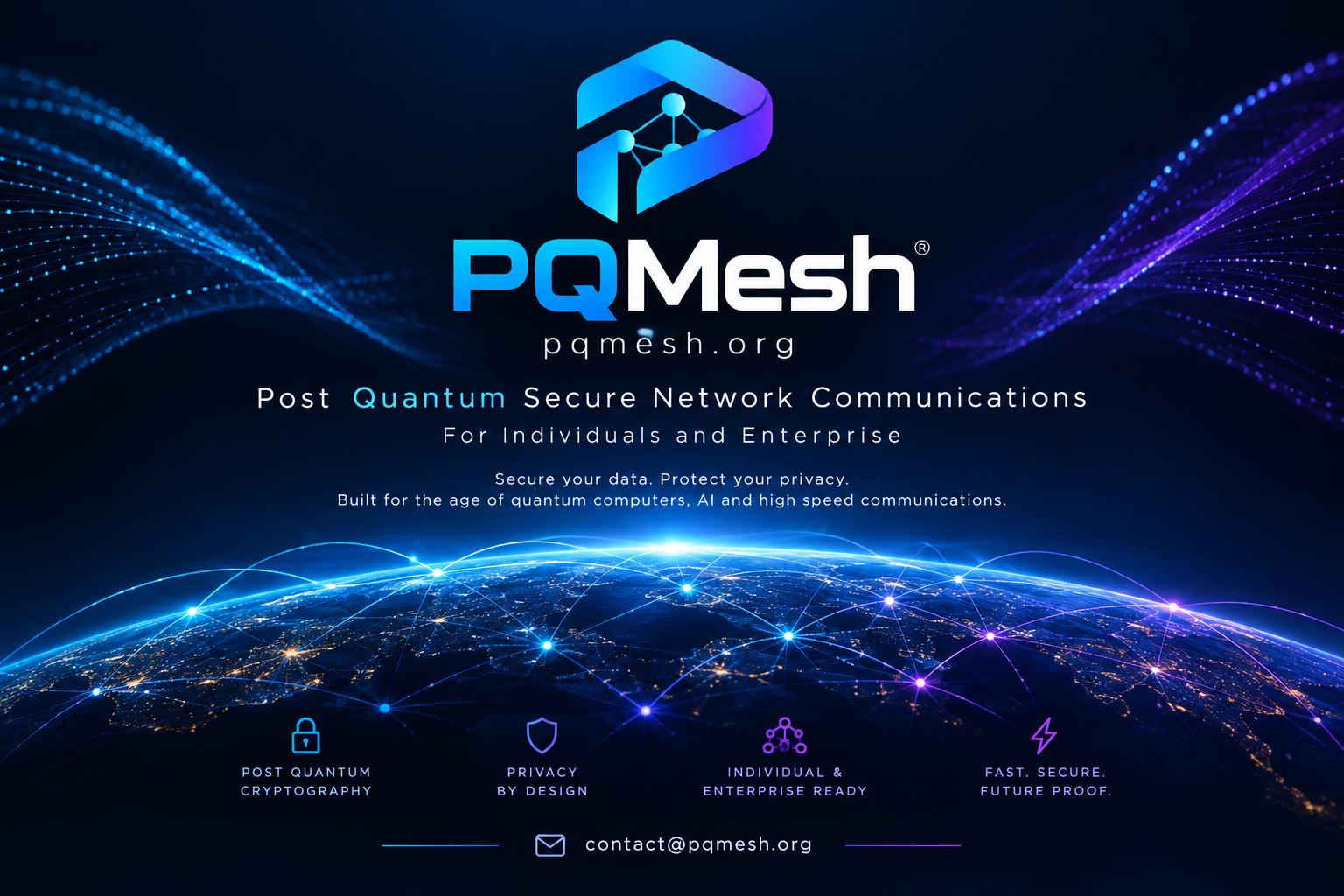 PQMesh post-quantum secure network communications visual